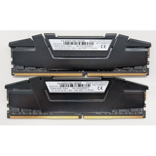 Купить Озу G.Skill DDR4 16GB (2x8GB) 4000Mhz Ripjaws V Black (F4-4000C18D-16GVK) (Восстановлено продавцом, 801797) с проверкой совместимости: обзор, характеристики, цена в Киеве, Днепре, Одессе, Харькове, Украине | интернет-магазин TELEMART.UA фото