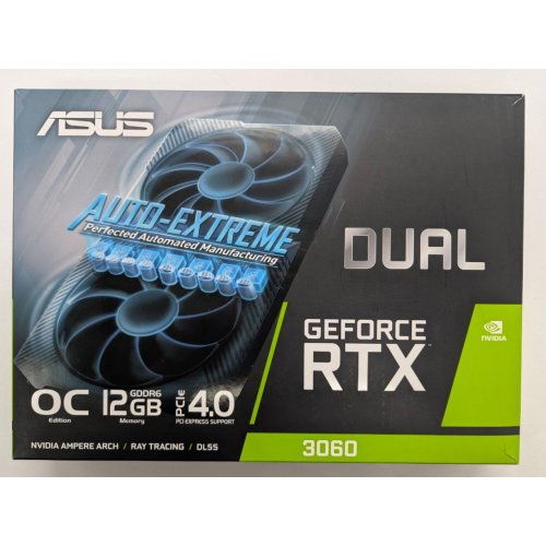 Відеокарта Asus GeForce RTX 3060 Dual OC 12288MB (DUAL-RTX3060-O12G-V2) (Відновлено продавцем, 801805) купити з перевіркою сумісності: огляд, характеристики, ціна у Києві, Львові, Вінниці, Хмельницькому, Івано-Франківську, Україні | інтернет-магазин TELEMART.UA фото