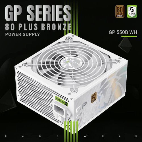Блок живлення GAMEMAX GP 550B 550W (GP 550B WH) White купити з перевіркою сумісності: огляд, характеристики, ціна у Києві, Львові, Вінниці, Хмельницькому, Івано-Франківську, Україні | інтернет-магазин TELEMART.UA фото