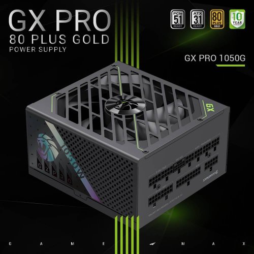 Блок живлення GAMEMAX GX PRO 1050G 1050W (GX PRO 1050G) Black купити з перевіркою сумісності: огляд, характеристики, ціна у Києві, Львові, Вінниці, Хмельницькому, Івано-Франківську, Україні | інтернет-магазин TELEMART.UA фото