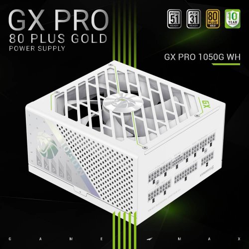 Купить Блок питания GAMEMAX GX PRO 1050G 1050W (GX PRO 1050G WH) White с проверкой совместимости: обзор, характеристики, цена в Киеве, Днепре, Одессе, Харькове, Украине | интернет-магазин TELEMART.UA фото