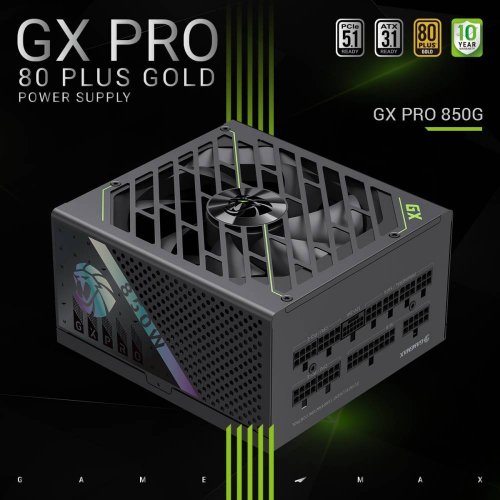 Купить Блок питания GAMEMAX GX PRO 850G 850W (GX PRO 850G) Black с проверкой совместимости: обзор, характеристики, цена в Киеве, Днепре, Одессе, Харькове, Украине | интернет-магазин TELEMART.UA фото