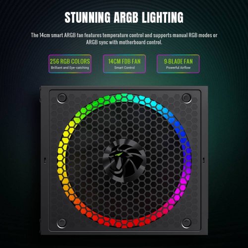Блок живлення GAMEMAX RGB 850G 850W (RGB 850G) Black купити в Україні: Київ, Львів, Хмельницький, Тернопіль | Перевірка сумісності, низька ціна, відгуки, характеристики від TELEMART фото