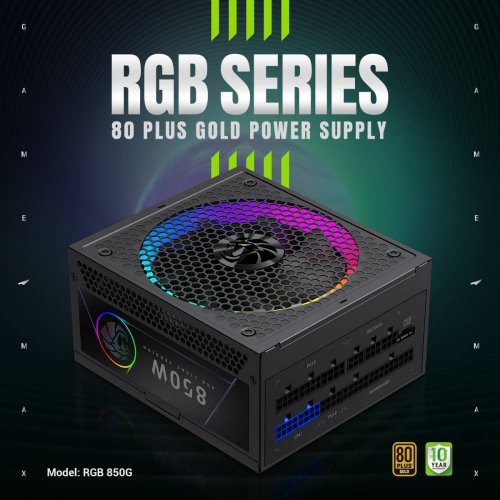 Блок живлення GAMEMAX RGB 850G 850W (RGB 850G) Black купити в Україні: Київ, Львів, Хмельницький, Тернопіль | Перевірка сумісності, низька ціна, відгуки, характеристики від TELEMART фото