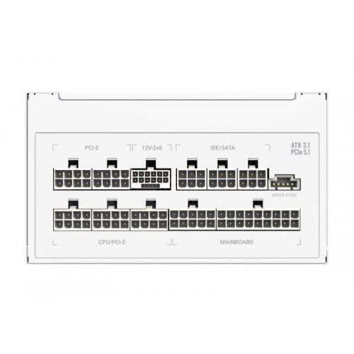 Блок живлення GAMEMAX RGB PRO 1050G 1050W (RGB PRO 1050G WH) White купити з перевіркою сумісності: огляд, характеристики, ціна у Києві, Львові, Вінниці, Хмельницькому, Івано-Франківську, Україні | інтернет-магазин TELEMART.UA фото