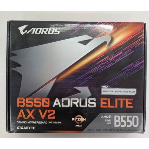 Материнська плата Gigabyte B550 AORUS ELITE AX V2 (sAM4, AMD B550) (Відновлено продавцем, 801867) купити з перевіркою сумісності: огляд, характеристики, ціна у Києві, Львові, Вінниці, Хмельницькому, Івано-Франківську, Україні | інтернет-магазин TELEMART.UA фото