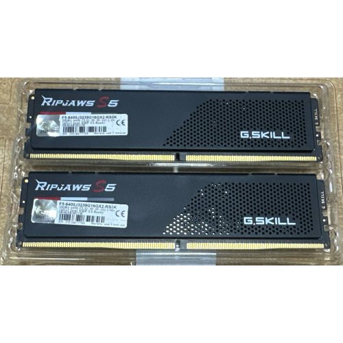 Купить Уценка озу G.Skill DDR5 32GB (2x16GB) 6400Mhz Ripjaws S5 Black (F5-6400J3239G16GX2-RS5K) (Следы установки, неродная упаковка, 801890) с проверкой совместимости: обзор, характеристики, цена в Киеве, Днепре, Одессе, Харькове, Украине | интернет-магазин TELEMART.UA фото