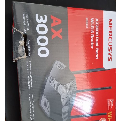 Купити Уцінка wi-fi роутер Mercusys MR80X (Пошкоджено пакування, 801912) - ціна в Києві, Львові, Вінниці, Хмельницькому, Франківську, Україні | інтернет-магазин TELEMART.UA фото