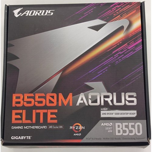 Материнська плата Gigabyte B550M AORUS ELITE (sAM4, AMD B550) (Відновлено продавцем, 801957) купити з перевіркою сумісності: огляд, характеристики, ціна у Києві, Львові, Вінниці, Хмельницькому, Івано-Франківську, Україні | інтернет-магазин TELEMART.UA фото