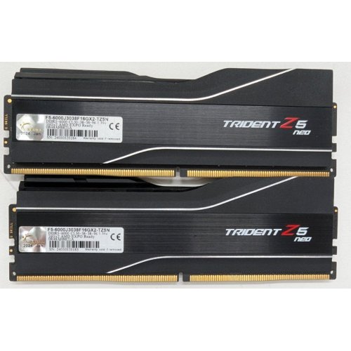 Купить Озу G.Skill DDR5 32GB (2x16GB) 6000Mhz Trident Z5 Neo (F5-6000J3038F16GX2-TZ5N) (Восстановлено продавцом, 802123) с проверкой совместимости: обзор, характеристики, цена в Киеве, Днепре, Одессе, Харькове, Украине | интернет-магазин TELEMART.UA фото