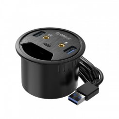 USB-хаб ORICO Power Grommet (ORICO DESK-2U1C) Black