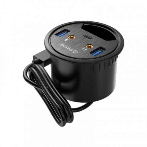 Купити USB-хаб ORICO Power Grommet (ORICO DESK-2U1C) Black - ціна в Києві, Львові, Вінниці, Хмельницькому, Франківську, Україні | інтернет-магазин TELEMART.UA фото
