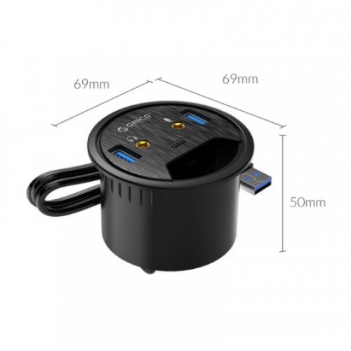 Купити USB-хаб ORICO Power Grommet (ORICO DESK-2U1C) Black - ціна в Києві, Львові, Вінниці, Хмельницькому, Франківську, Україні | інтернет-магазин TELEMART.UA фото