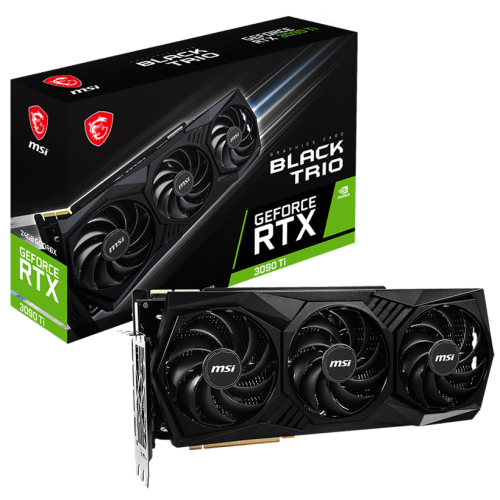 Відеокарта MSI GeForce RTX 3090 Ti BLACK TRIO 24576MB (RTX 3090 Ti BLACK TRIO 24G) (Відновлено продавцем, 802137) купити з перевіркою сумісності: огляд, характеристики, ціна у Києві, Львові, Вінниці, Хмельницькому, Івано-Франківську, Україні | інтернет-магазин TELEMART.UA фото