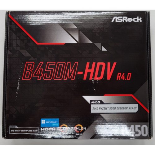 Материнська плата AsRock B450M-HDV R4.0 (sAM4, AMD B450) (Відновлено продавцем, 802160) купити з перевіркою сумісності: огляд, характеристики, ціна у Києві, Львові, Вінниці, Хмельницькому, Івано-Франківську, Україні | інтернет-магазин TELEMART.UA фото