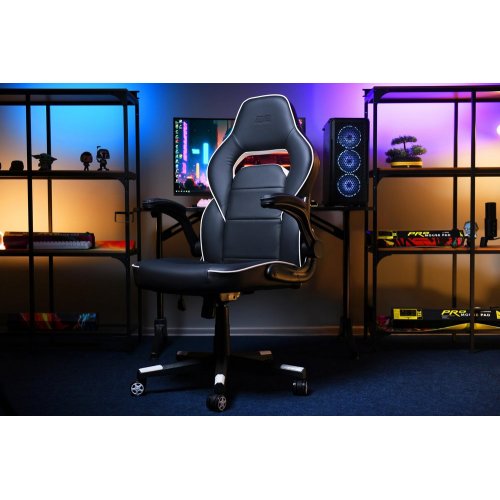 Купить Игровое кресло 2E Hebi (2E-GC-HEB-BKWT) Black/White - цена в Харькове, Киеве, Днепре, Одессе
в интернет-магазине Telemart фото