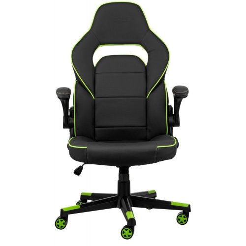 Купить Игровое кресло 2E Hebi (2E-GC-HEB-BK) Black/Green - цена в Харькове, Киеве, Днепре, Одессе
в интернет-магазине Telemart фото