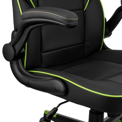 Купить Игровое кресло 2E Hebi (2E-GC-HEB-BK) Black/Green - цена в Харькове, Киеве, Днепре, Одессе
в интернет-магазине Telemart фото