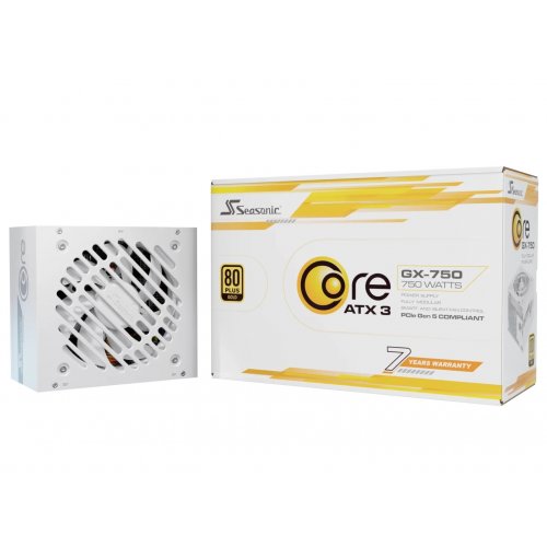 Купить Блок питания Seasonic Core GX 750W ATX 3.1 (CORE GX-750-ATX31-WHITE) White с проверкой совместимости: обзор, характеристики, цена в Киеве, Днепре, Одессе, Харькове, Украине | интернет-магазин TELEMART.UA фото