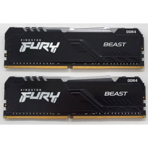 Купить Озу Kingston DDR4 32GB (2x16GB) 3200Mhz FURY Beast RGB Black (KF432C16BB1AK2/32) (Восстановлено продавцом, 802244) с проверкой совместимости: обзор, характеристики, цена в Киеве, Днепре, Одессе, Харькове, Украине | интернет-магазин TELEMART.UA фото