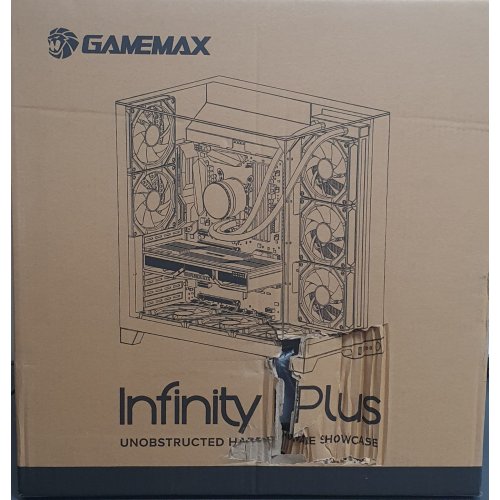Купить Уценка корпус GAMEMAX Infinity Plus Tempered Glass без БП White (Повреждена упаковка, 802251) с проверкой совместимости: обзор, характеристики, цена в Киеве, Днепре, Одессе, Харькове, Украине | интернет-магазин TELEMART.UA фото