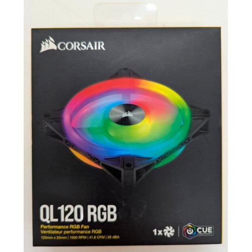 Кулер для корпуса Corsair iCUE QL120 RGB PWM (CO-9050097-WW) Black (Відновлено продавцем, 802545) купити з перевіркою сумісності: огляд, характеристики, ціна у Києві, Львові, Вінниці, Хмельницькому, Івано-Франківську, Україні | інтернет-магазин TELEMART.UA фото