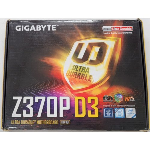 Материнська плата Gigabyte Z370P D3 (s1151, Intel Z370) (Відновлено продавцем, 802841) купити з перевіркою сумісності: огляд, характеристики, ціна у Києві, Львові, Вінниці, Хмельницькому, Івано-Франківську, Україні | інтернет-магазин TELEMART.UA фото