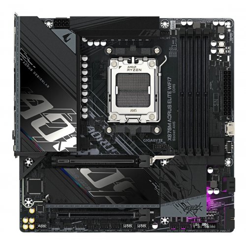 Материнская плата Gigabyte X870M AORUS ELITE WIFI7 (sAM5, AMD X870) купить в Украине: Киев, Днепр, Харьков, Одесса  | Проверка совместимости, низкая цена, отзывы, характеристики от TELEMART фото