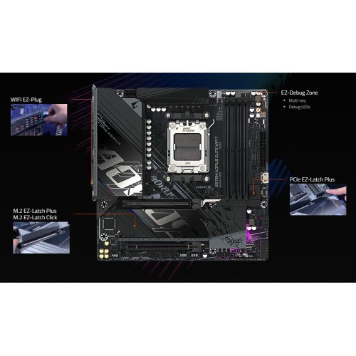 Материнская плата Gigabyte X870M AORUS ELITE WIFI7 (sAM5, AMD X870) купить в Украине: Киев, Днепр, Харьков, Одесса  | Проверка совместимости, низкая цена, отзывы, характеристики от TELEMART фото
