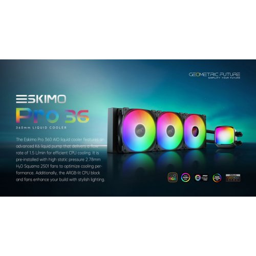 Готова СВО Geometric Future Eskimo Pro 360 ARGB (GEO-EP-36W) White купити в Україні: Київ, Львів, Хмельницький, Тернопіль | Перевірка сумісності, низька ціна, відгуки, характеристики від TELEMART фото