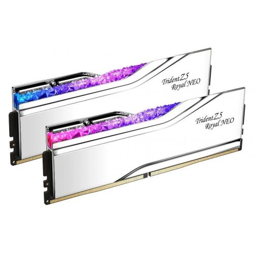 ОЗУ G.Skill DDR5 96GB (2x48GB) 6000Mhz Trident Z5 Royal Neo Silver (F5-6000J3036F48GX2-TR5NS) купить в Украине: Киев, Днепр, Харьков, Одесса  | Проверка совместимости, низкая цена, отзывы, характеристики от TELEMART фото