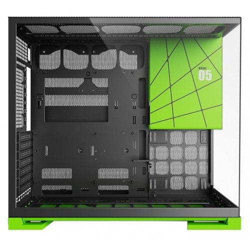 Корпус Geometric Future Model 5 Glass без БП (GEO-M5-BNV) Black/Green купить в Украине: Киев, Днепр, Харьков, Одесса  | Проверка совместимости, низкая цена, отзывы, характеристики от TELEMART фото