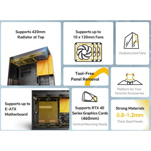 Корпус Geometric Future Model 5 Glass без БП (GEO-M5-BNV) Black/Green купить в Украине: Киев, Днепр, Харьков, Одесса  | Проверка совместимости, низкая цена, отзывы, характеристики от TELEMART фото