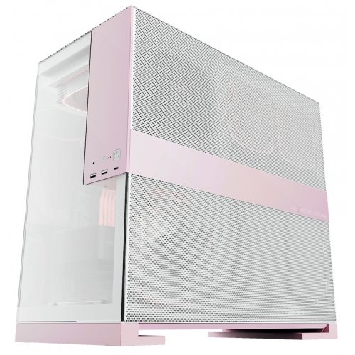 Купить Корпус Geometric Future Model 5 Glass без БП (GEO-M5-WPK) White/Pink с проверкой совместимости: обзор, характеристики, цена в Киеве, Днепре, Одессе, Харькове, Украине | интернет-магазин TELEMART.UA фото