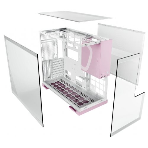 Купить Корпус Geometric Future Model 5 Glass без БП (GEO-M5-WPK) White/Pink с проверкой совместимости: обзор, характеристики, цена в Киеве, Днепре, Одессе, Харькове, Украине | интернет-магазин TELEMART.UA фото