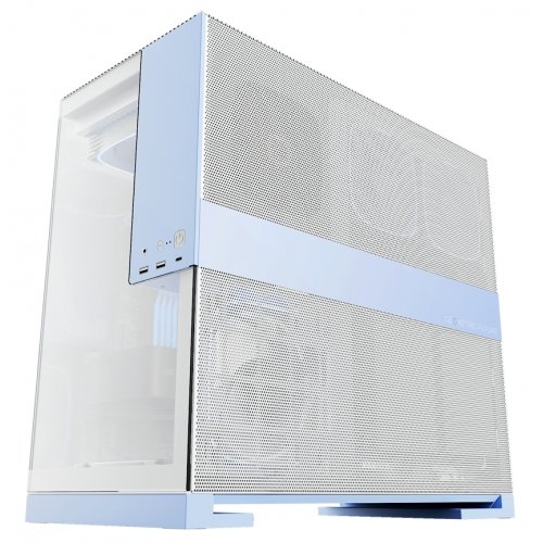 Купить Корпус Geometric Future Model 5 Glass без БП (GEO-M5-WB) White/Blue с проверкой совместимости: обзор, характеристики, цена в Киеве, Днепре, Одессе, Харькове, Украине | интернет-магазин TELEMART.UA фото