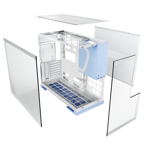 Купить Корпус Geometric Future Model 5 Glass без БП (GEO-M5-WB) White/Blue с проверкой совместимости: обзор, характеристики, цена в Киеве, Днепре, Одессе, Харькове, Украине | интернет-магазин TELEMART.UA фото