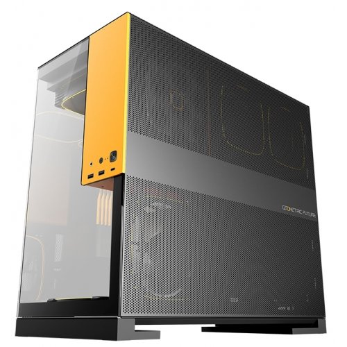 Купить Корпус Geometric Future Model 5F Glass без БП (GEO-M5F-BY) Black/Yellow с проверкой совместимости: обзор, характеристики, цена в Киеве, Днепре, Одессе, Харькове, Украине | интернет-магазин TELEMART.UA фото