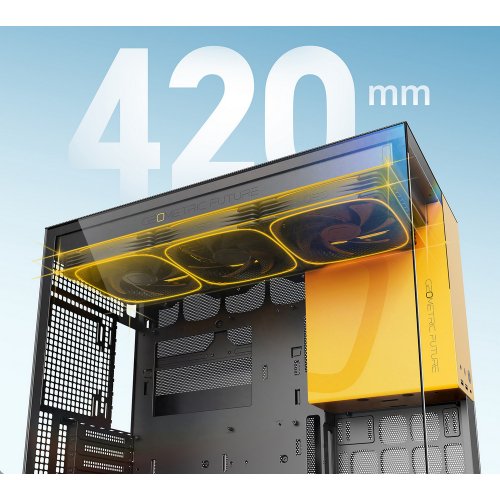 Купить Корпус Geometric Future Model 5F Glass без БП (GEO-M5F-BG) Black/Grey с проверкой совместимости: обзор, характеристики, цена в Киеве, Днепре, Одессе, Харькове, Украине | интернет-магазин TELEMART.UA фото