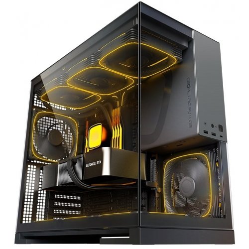 Корпус Geometric Future Model 5F Glass без БП (GEO-M5F-BG) Black/Grey купить в Украине: Киев, Днепр, Харьков, Одесса  | Проверка совместимости, низкая цена, отзывы, характеристики от TELEMART фото