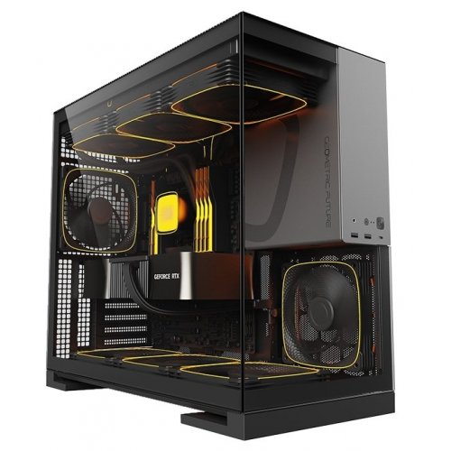 Корпус Geometric Future Model 5F Glass без БП (GEO-M5F-BG) Black/Grey купить в Украине: Киев, Днепр, Харьков, Одесса  | Проверка совместимости, низкая цена, отзывы, характеристики от TELEMART фото