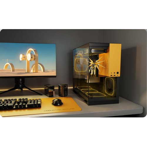 Корпус Geometric Future Model 5F Glass без БП (GEO-M5F-BG) Black/Grey купить в Украине: Киев, Днепр, Харьков, Одесса  | Проверка совместимости, низкая цена, отзывы, характеристики от TELEMART фото