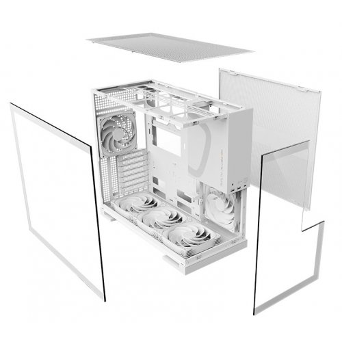 Корпус Geometric Future Model 5F Glass без БЖ (GEO-M5F-W) White купити в Україні: Київ, Львів, Хмельницький, Тернопіль, Івано-Франківськ | Перевірка сумісності, низька ціна, відгуки, характеристики від TELEMART фото