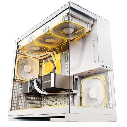 Корпус Geometric Future Model 5F Glass без БЖ (GEO-M5F-W) White купити в Україні: Київ, Львів, Хмельницький, Тернопіль, Івано-Франківськ | Перевірка сумісності, низька ціна, відгуки, характеристики від TELEMART фото