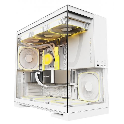 Корпус Geometric Future Model 5F Glass без БЖ (GEO-M5F-W) White купити в Україні: Київ, Львів, Хмельницький, Тернопіль, Івано-Франківськ | Перевірка сумісності, низька ціна, відгуки, характеристики від TELEMART фото