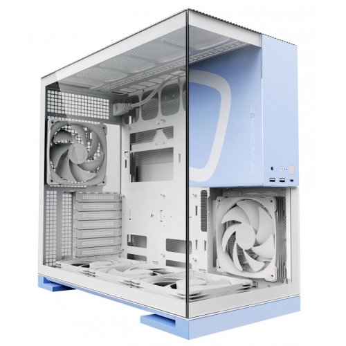 Купить Корпус Geometric Future Model 5F Glass без БП (GEO-M5F-WB) White/Blue с проверкой совместимости: обзор, характеристики, цена в Киеве, Днепре, Одессе, Харькове, Украине | интернет-магазин TELEMART.UA фото