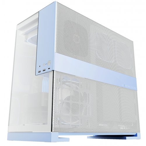 Купить Корпус Geometric Future Model 5F Glass без БП (GEO-M5F-WB) White/Blue с проверкой совместимости: обзор, характеристики, цена в Киеве, Днепре, Одессе, Харькове, Украине | интернет-магазин TELEMART.UA фото