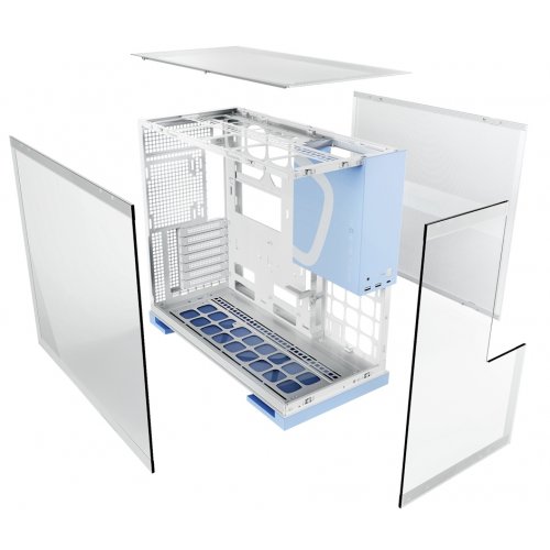 Купить Корпус Geometric Future Model 5F Glass без БП (GEO-M5F-WB) White/Blue с проверкой совместимости: обзор, характеристики, цена в Киеве, Днепре, Одессе, Харькове, Украине | интернет-магазин TELEMART.UA фото