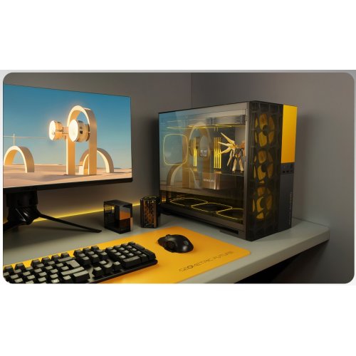 Купить Корпус Geometric Future Model 5F Mesh без БП (GEO-M5VF-BY) Black/Yellow с проверкой совместимости: обзор, характеристики, цена в Киеве, Днепре, Одессе, Харькове, Украине | интернет-магазин TELEMART.UA фото