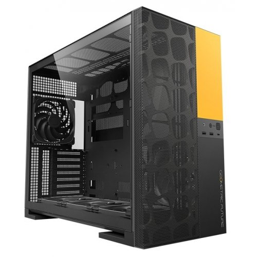 Корпус Geometric Future Model 5F Mesh без БП (GEO-M5VF-BY) Black/Yellow купить в Украине: Киев, Днепр, Харьков, Одесса  | Проверка совместимости, низкая цена, отзывы, характеристики от TELEMART фото